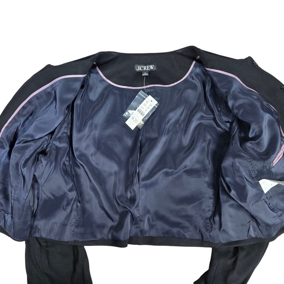 J Crew Black Cropped Lady Jacket Gold Buttons Blazer Womens Size 14‎ - Picture 3 of 9